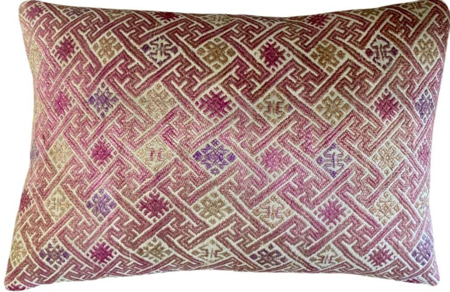 Pillows * | Zerbo Wedding Hmong Rose Lumbar Indoor Pink